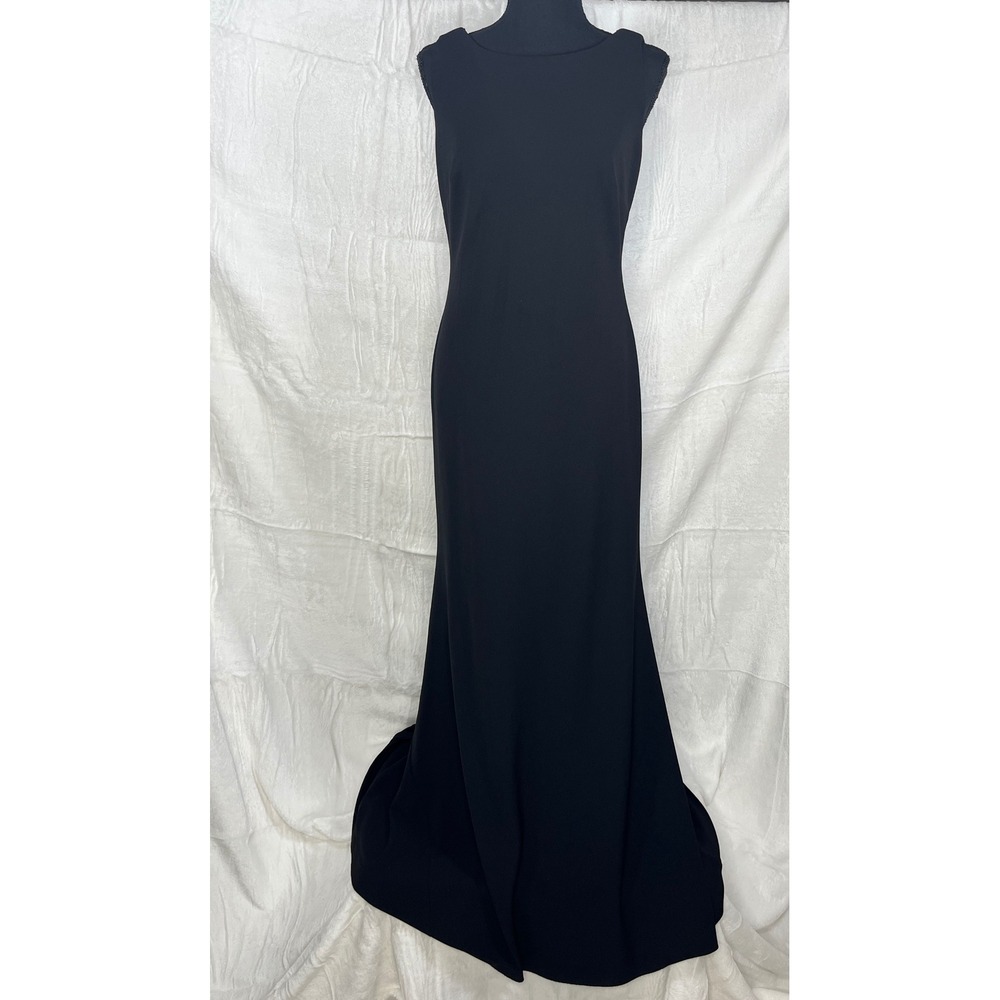 Karl Lagerfeld Paris Black Sleeveless Cowl Neck Evening‎ Gown Formal Dress 4